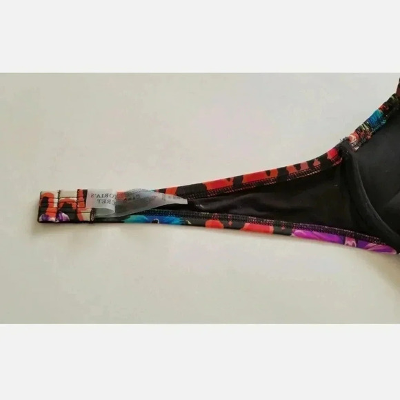 Victoria's Secret Swim BOMBSHELL 2DG Add-2-Cups BIKINI 34A Floral Leopard Top - Picture 2 of 7